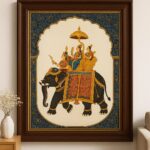 Gajraj's Divine Procession - "Traditional Indian Miniature"